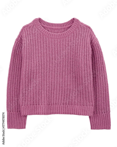 Cozy Knit Pullover for girls Knit Pattern Isolated on Transparent Background