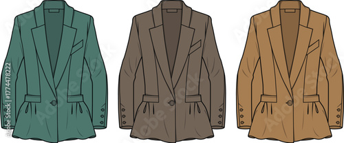 Elegant Jacket Illustrations A Diverse Collection of Stylish Coat Designs in Various Colors