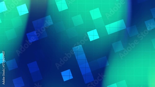 Blue and green digital background with squares. Abstract design perfect for backgrounds, websites, presentations, posters, and marketing materials.
