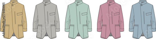 Collection of Lab Coats in Various Colors A Symbol of Science and Medical Professionals