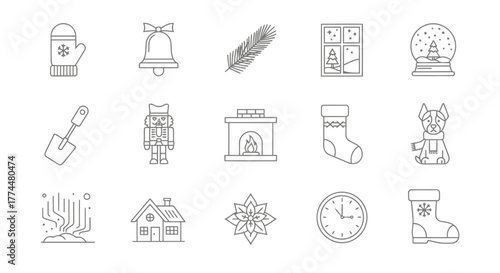 Winter Icons Festive Set for Holiday Designs
