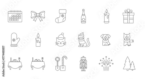 Festive Icons A Collection of Holiday and Winter Season Elements