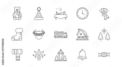 Festive Christmas Icons A Collection of Holiday Cheer