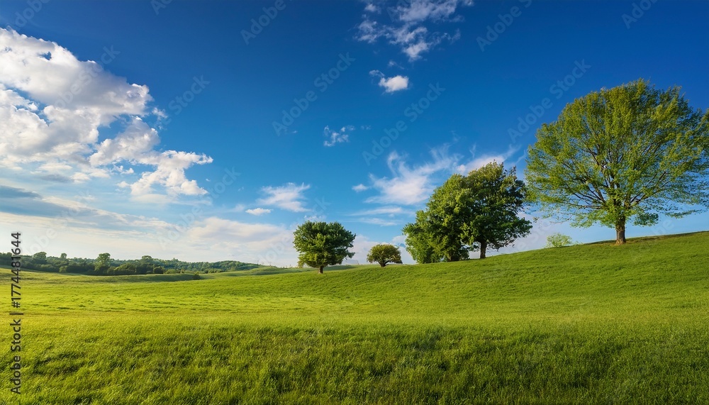 Obraz premium Landscape With Trees And Blue Sky