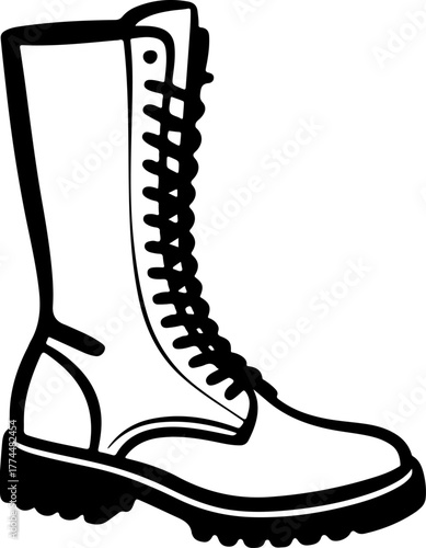 sketch doodle high boot silhouette vector illustration