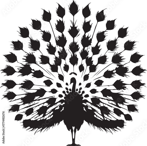 Silhouette peacock transparent