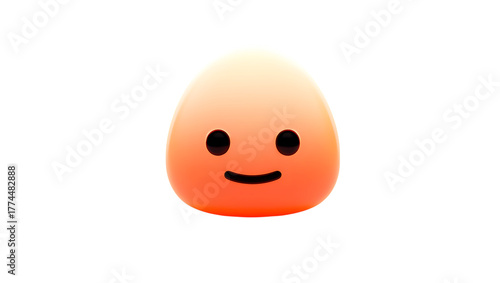 A cute, cartoonish orange blob character with a happy face, isolated on transparent background