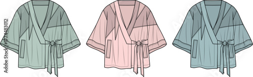 Stylish Illustrated Jacket Designs A Set of Three Fashionable Clothing Illustrations for Your Projects