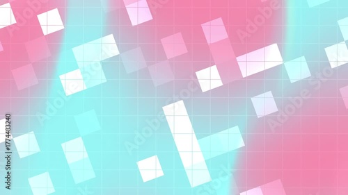 Pink and blue gradient with white squares. Suitable for banners, web design, social media graphics, or femininethemed projects.