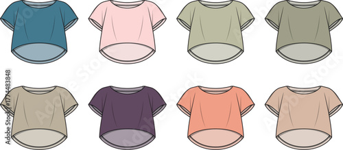 Colorful T-shirt Set Versatile and Trendy Women's Tops in Various Hues