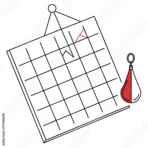 Boxing training schedule marked on a calendar with a punching bag symbolizing dedication and commitment