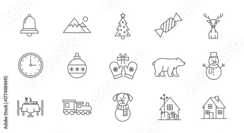 Christmas Icon Collection Festive Illustrations for Holiday Projects