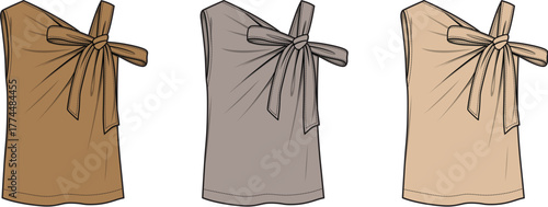 Elegant Sleeveless Top with Bow Detail A Versatile Fashion Staple in Neutral Tones