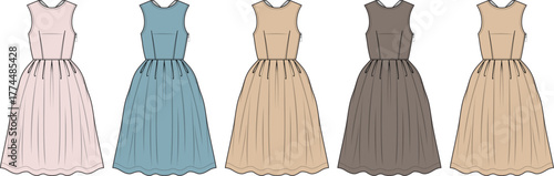 Elegant Collection  An Assortment of Chic Long Dresses in Subtle Colors