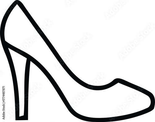 Simple outline drawing of a classic high heel shoe