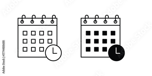 Deadline set icon with white background vector stock illustration