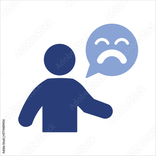 unsatisfied icons. simple colored vector