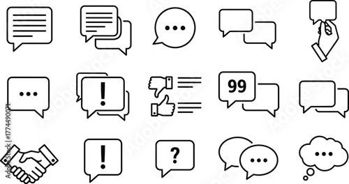 Vector communication icons message speech bubble chat dialogs