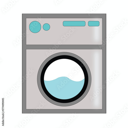 washing machine with a very elegant model for Apps or Webs