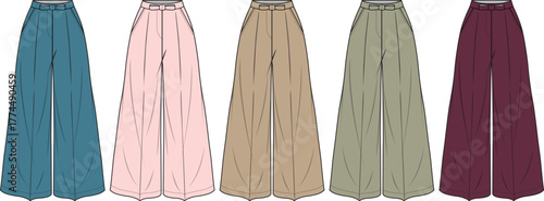 Diverse Collection of Colorful Palazzo Pants in Various Shades for Fashion and Style