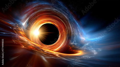 Black hole imaging: telescopes sync data, event horizon reveal, cosmos deep, photorealistic candid by a gravity well photographer.