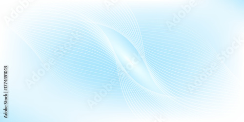 Abstract white wavy glowing lines on a blue background. Futuristic digital high-technology pattern. Health Care concept.