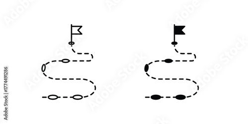 Milestone set icon with white background vector stock illustration