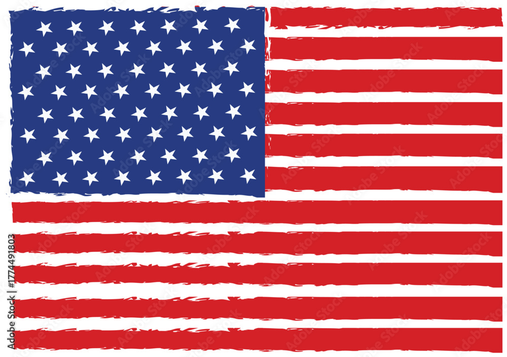 Fototapeta premium american flag united state on a white background