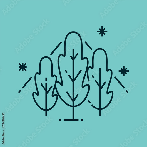 Pine outdoor logo in monoline design