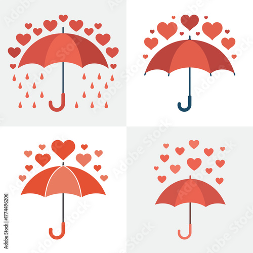 set of colorful umbrellas