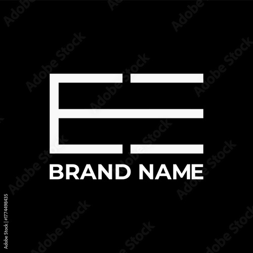 EE letter text minimalist logo