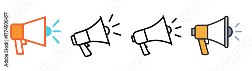Megaphone icon for announcements sound waves communication notification symbol