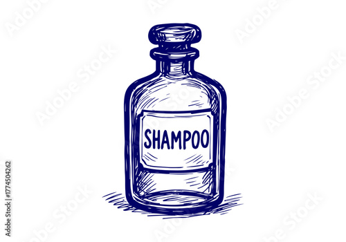 Shampoo Bottle hand drawn simple sketch vector illustration