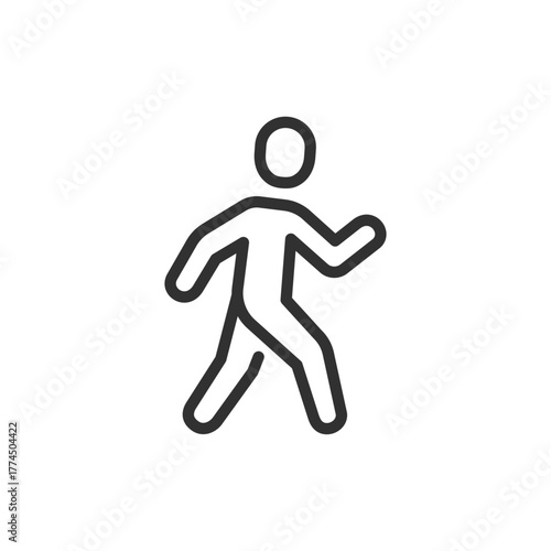 Walking person, linear icon. Fitness and active lifestyle. Line with editable stroke.
