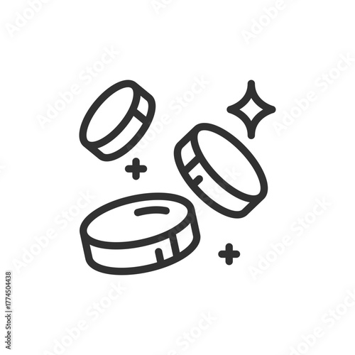 Casino chips, linear icon. Gambling and entertainment concept. Line with editable stroke.