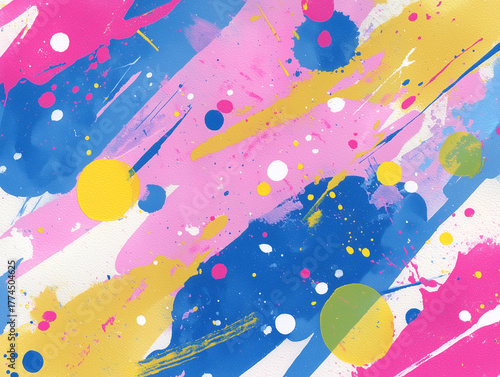 ポップアート風の鮮やかな抽象スプラッシュパターン