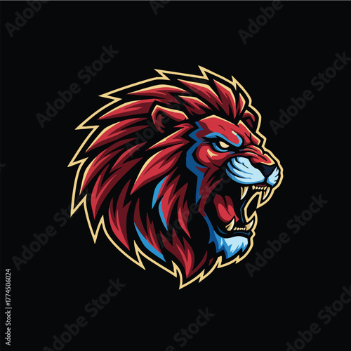 Futuristic cyborg arm with a clenched fist holding a symbol of electric power, a mascot design for technology or gaming