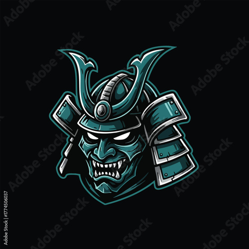 Futuristic cyborg arm with a clenched fist holding a symbol of electric power, a mascot design for technology or gaming