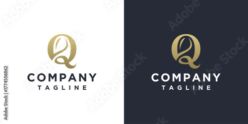 monogram letter Q logo is made with lines, a design for a luxurious, elegant and simple business.