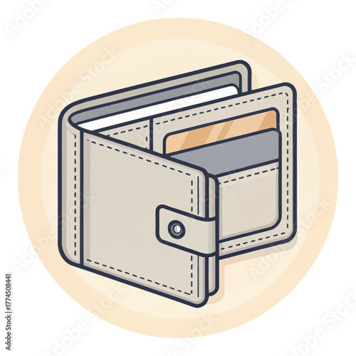 Isometric Wallet with Credit Cards Line Icon