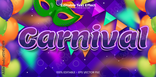Carnival editable text effect in modern trend style