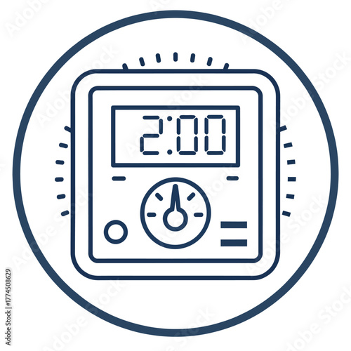 Minimalist Electronic Timer Icon