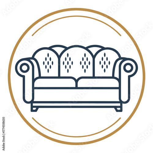 Elegant Tufted Sofa Logo