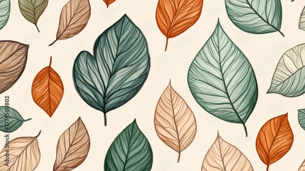 Obraz premium Autumn Leaf Pattern