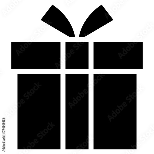 gift box with ribbon glyph icon