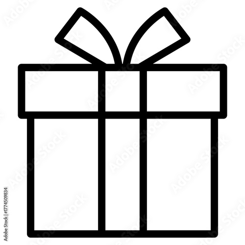 gift box with ribbon line icon
