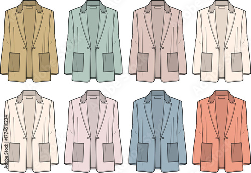 Collection of Fashionable Jackets in Various Pastel Colors and Styles