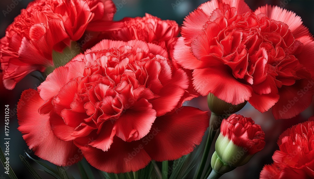 Fototapeta premium Red Carnation Flowers