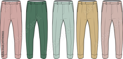 Assorted Casual Pants Set in Pastel Tones Stylish Apparel Selection