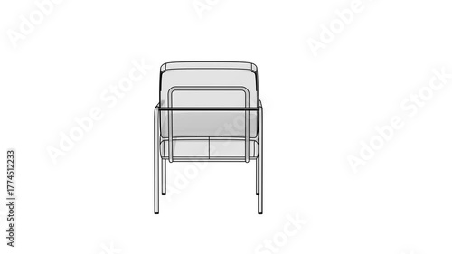 Modern 3D chair rotating in a seamless 360-degree loop, perfect for design and visualization projects.